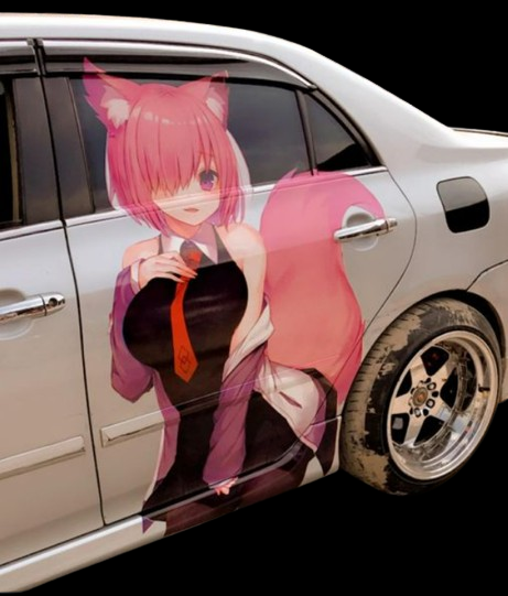 Large Anime Tamamo Cat Vinyl Decal Sticker for Car, Truck, or Wall |  Anime Decals | Side Decals