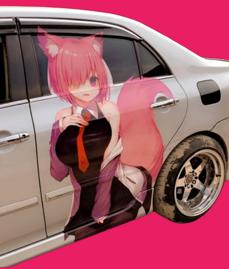 Large Anime Tamamo Cat Vinyl Decal Sticker for Car, Truck, or Wall |  Anime Decals | Side Decals