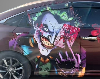 Joker Carnage Decal: NEW Design Large Car Graphic Decal, Vinyl Sticker for Car, Truck, or Wall, Universal Size, Eye Catching Decal