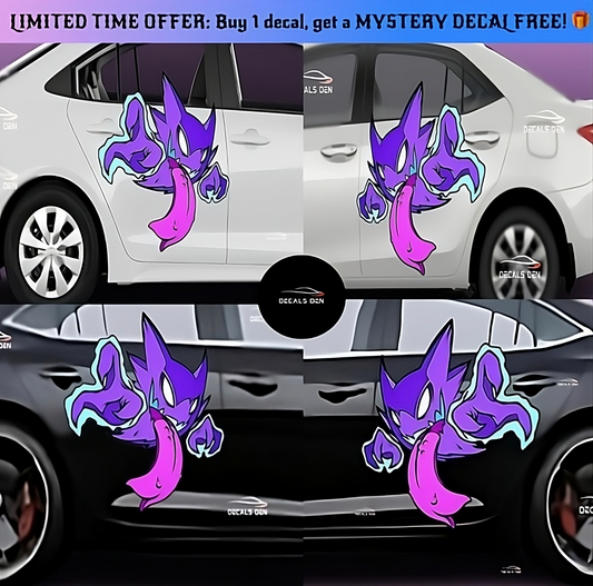 Pokemon Gengar Decal: NEW Design Large Car Graphic Decal, Vinyl Sticker for Car, Truck, or Wall, Universal Size, Eye Catching Decal