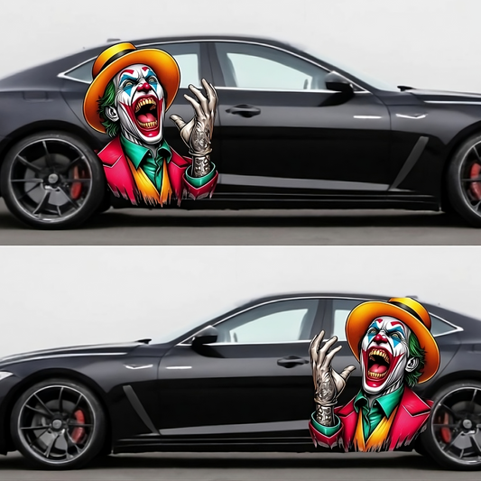 Joker Decal: NEW Design Eye-Catching Vinyl Sticker for Cars, Trucks, or Walls, Universal Size, Removable, Side Graphic Large Decals