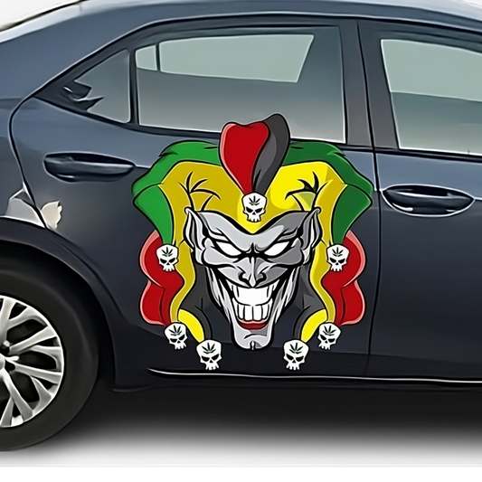 Clown Vinyl Decal - NEW Design for Car, Truck, Wall - Large Universal Size, Eye-Catching Joker Graphic - Premium Vinyl Decal