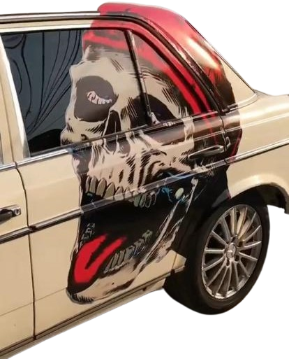 Skeleton Carnage: NEW Design Large Car Graphic Decal, Vinyl Sticker for Car, Truck, or Wall, Universal Size, Side Graphic Large Decals