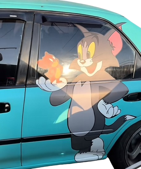 Large Tom and Jerry Vinyl Decal Sticker for Car, Truck, or Wall | Removable | Cartoon Decals | Side Decals