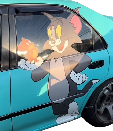 Large Tom and Jerry Vinyl Decal Sticker for Car, Truck, or Wall | Removable | Cartoon Decals | Side Decals