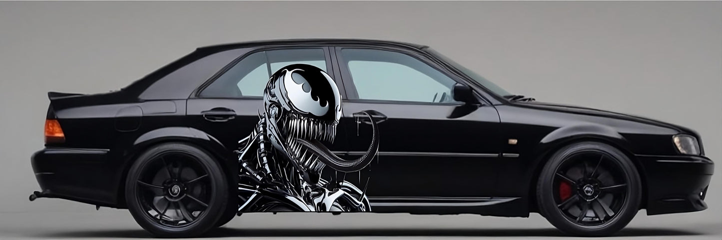 Venom Large Car Graphic Decal: NEW Design Vinyl Sticker for Car, Truck, or Wall, Side Graphic Large Decals, Large Venom Car Vinyl Decal